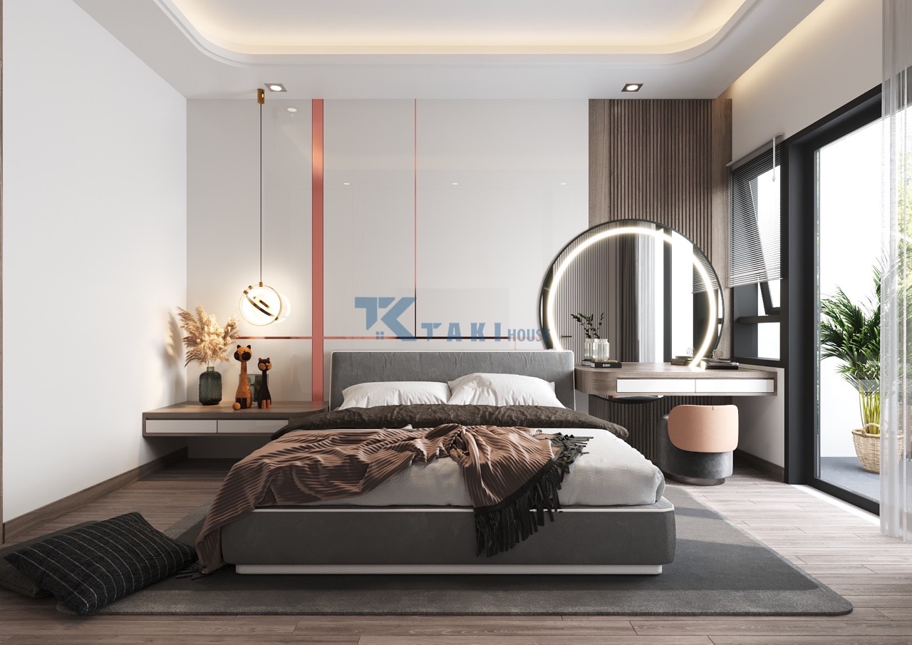 Mẫu nhà phố 3 tầng thông thoáng hiện đại đẹp sang trọng 4 Mặt tiền nhà phố 3 tầng thông thoáng hiện đại - nội thất
