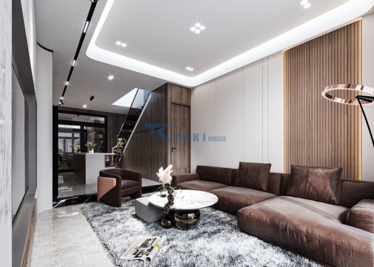Mặt tiền nhà phố 3 tầng thông thoáng hiện đại - nội thất