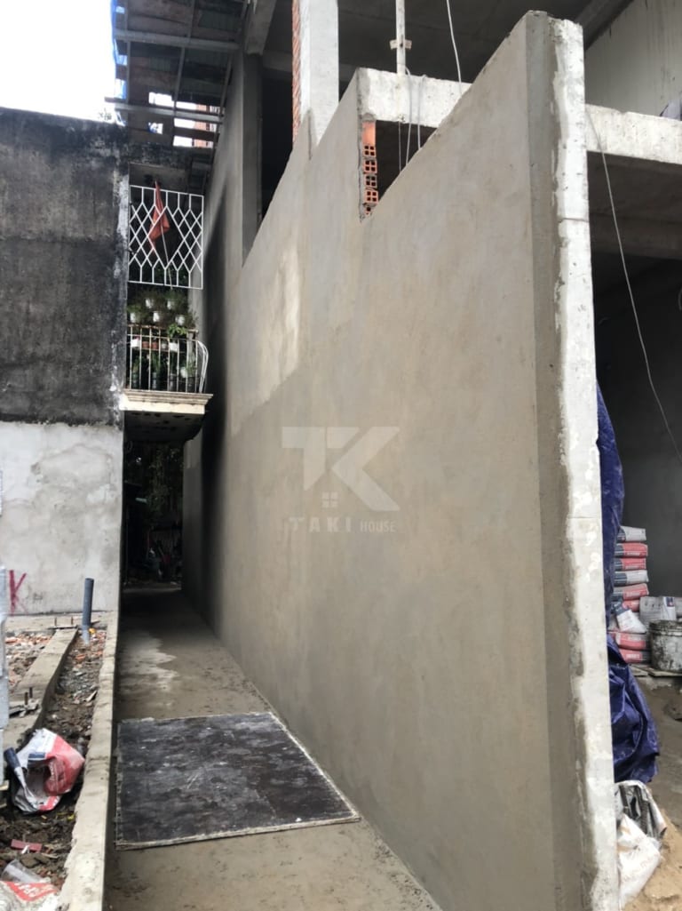 Thi công trọn gói nhà phố 4 tầng trong kiệt mặt tiền tối giản thông thoáng
