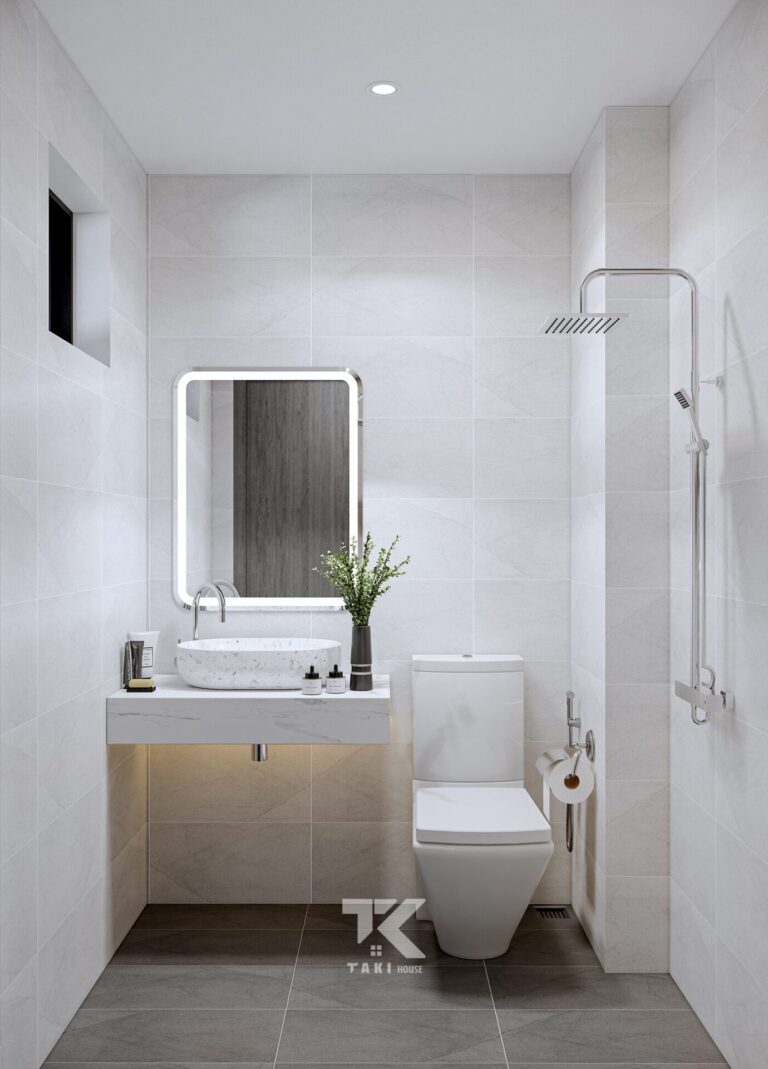 Nhà phố 2 tầng đẹp phong cách nội thất tối giản hiện đại