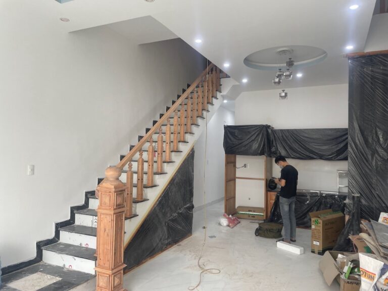 thi công nhà phố 2 tầng Đà Nẵng mặt tiền hiện đại, móng băng 1 phương