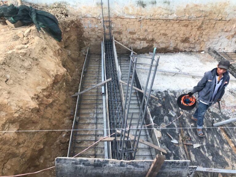 thi công nhà phố 2 tầng Đà Nẵng mặt tiền hiện đại, móng băng 1 phương