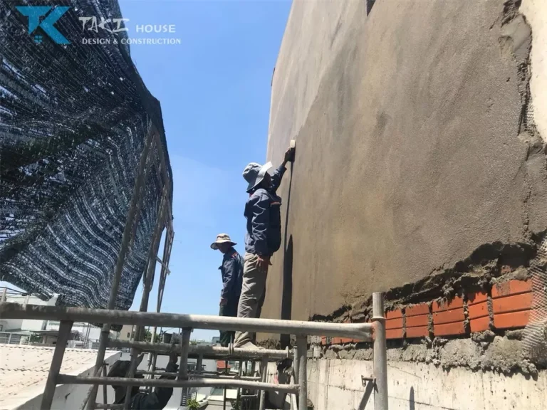 thi công nhà trong kiệt hẻm nhỏ Hải Châu - phầ thô