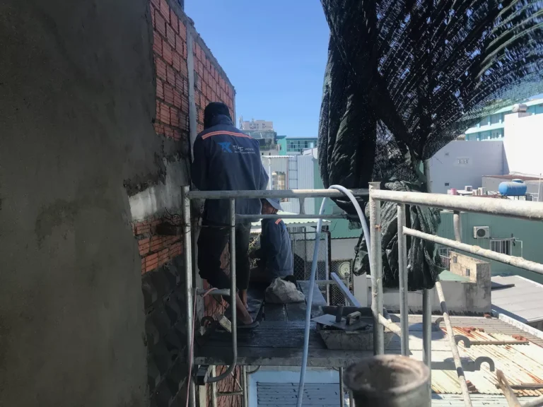 thi công nhà trong kiệt hẻm nhỏ Hải Châu - phầ thô móng đơn