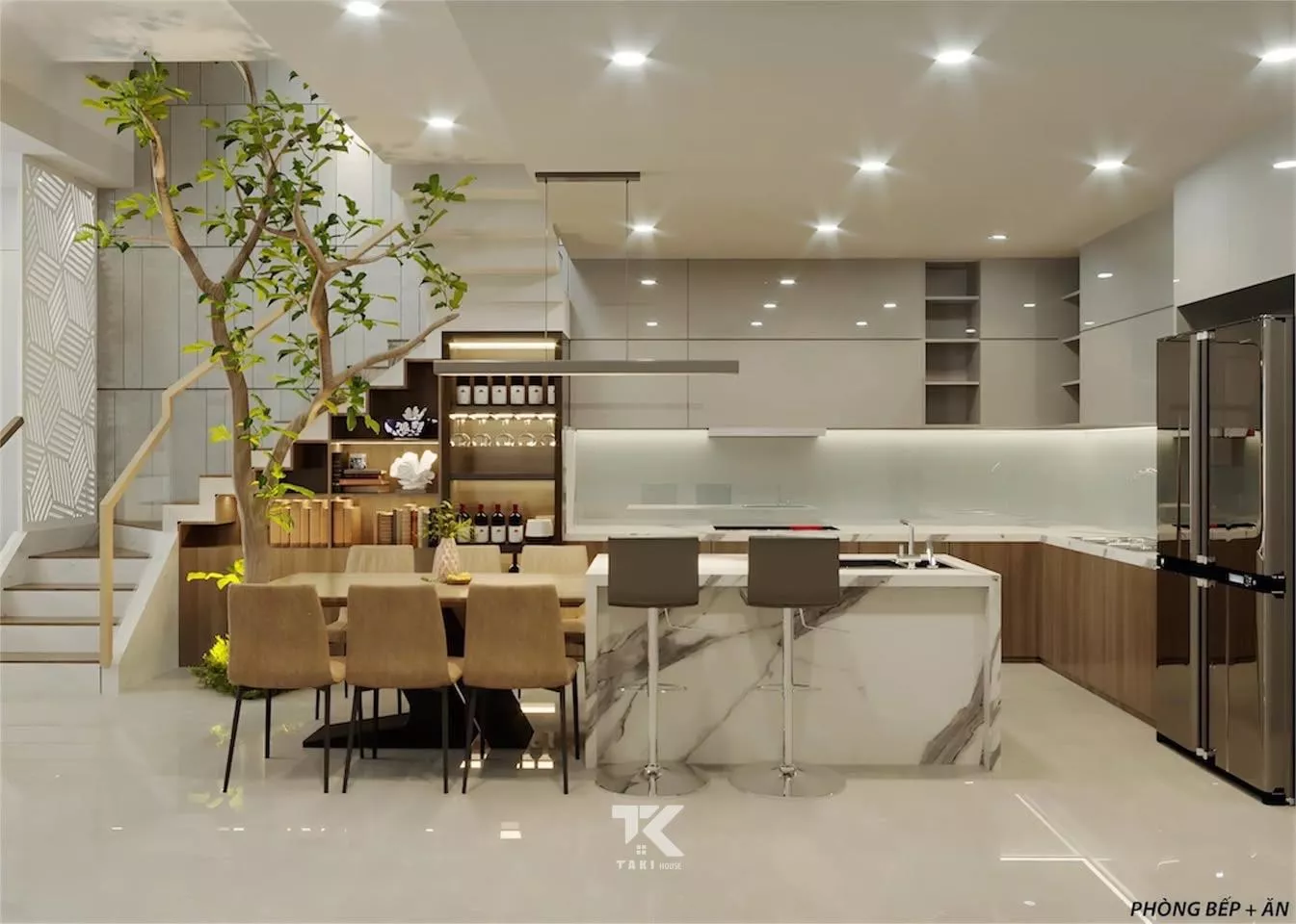 Thiết kế nhà 2 tầng 1 tum sang trọng và hiện đại