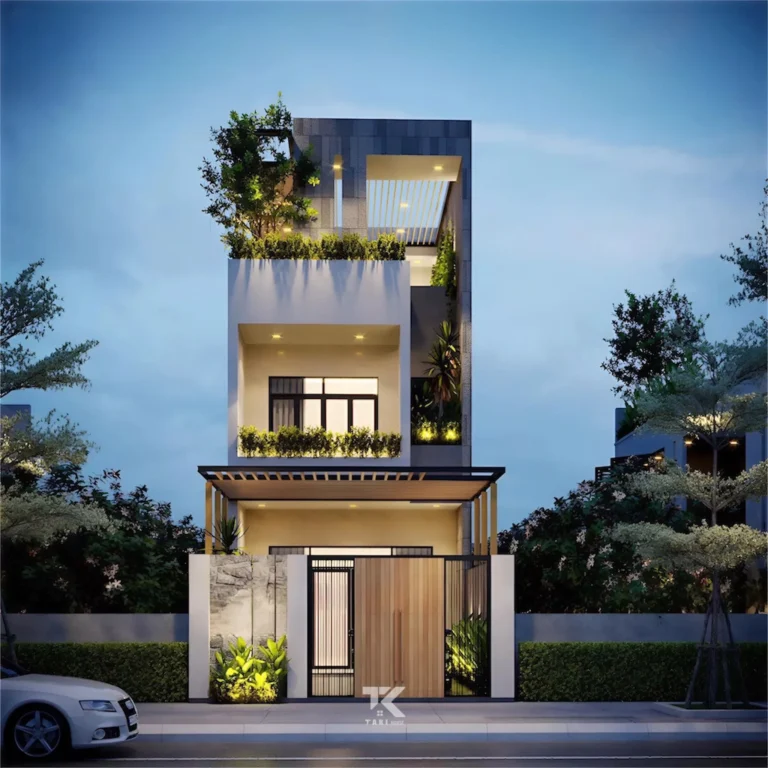 Thiết kế nhà 2 tầng 1 tum sang trọng và hiện đại